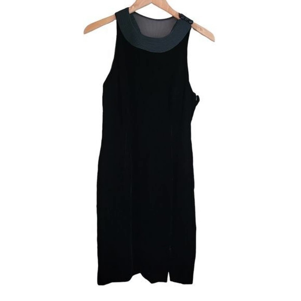 Vintage Dress Rimini Black Velvet Midi‎ Cocktail Party Evening